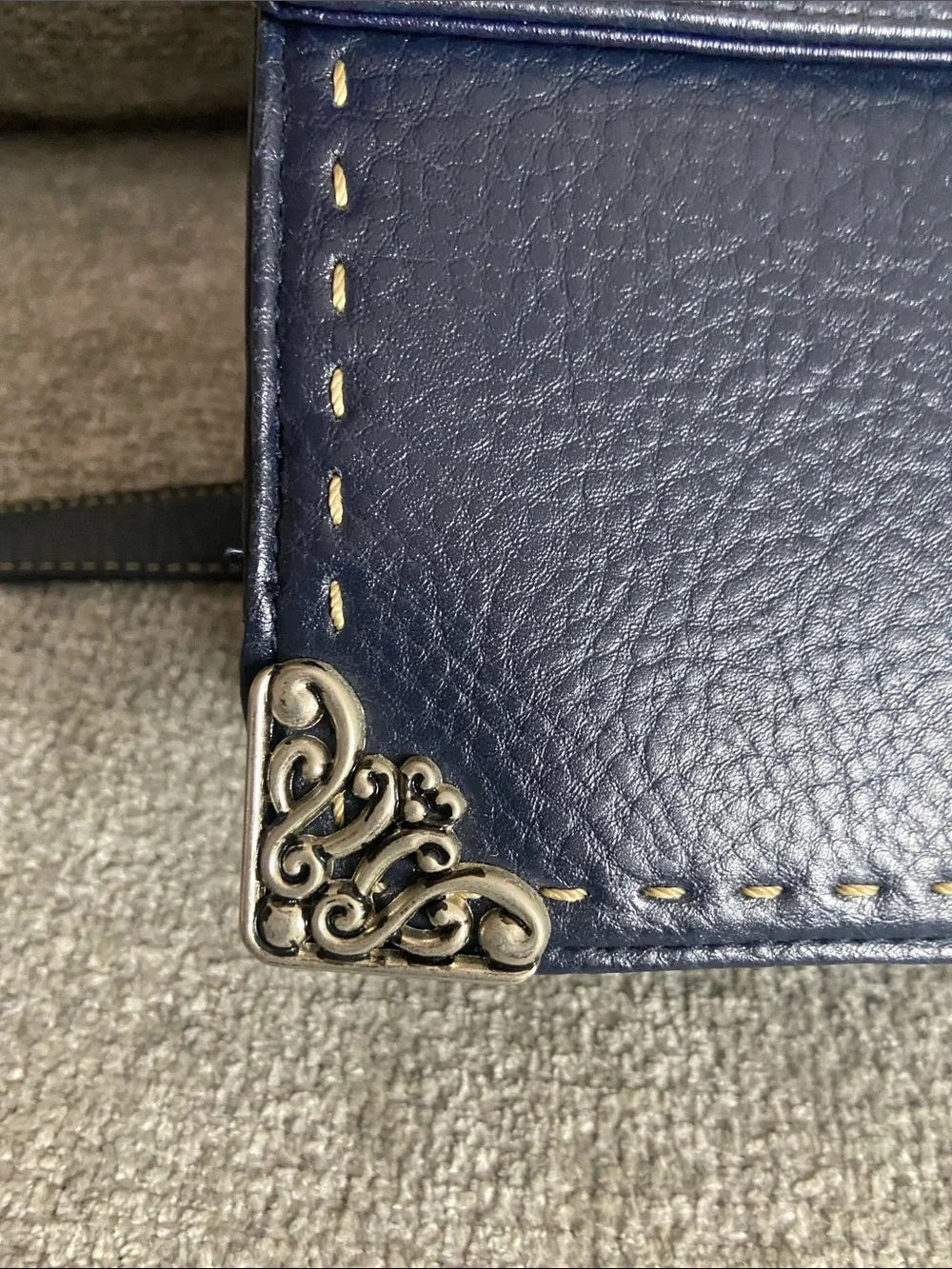 Women's Navy Crossbody Bag with Decorative Hardware